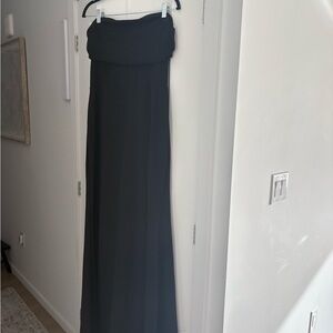PrettyLittleThing Black Strapless Maxi Dress, Corset Style